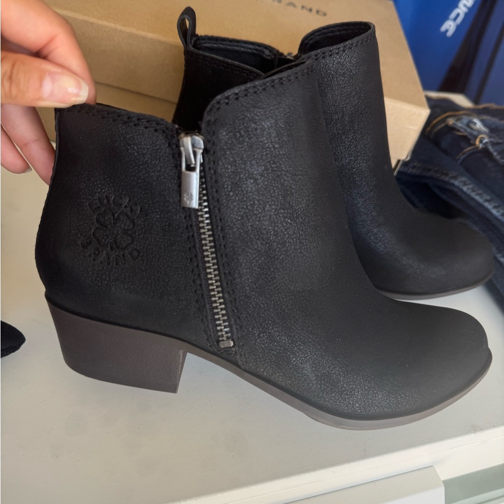 Lucky Brand Black Suede Ankle Booties